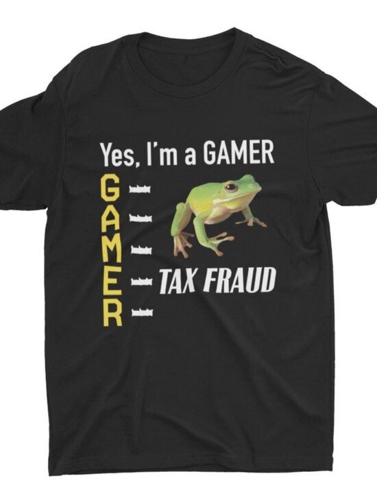 Tops - Tax Fraud Gamer Meme Shirt, Funny Unisex Tshirt, Short Sleeve Bella Canvas Tee,